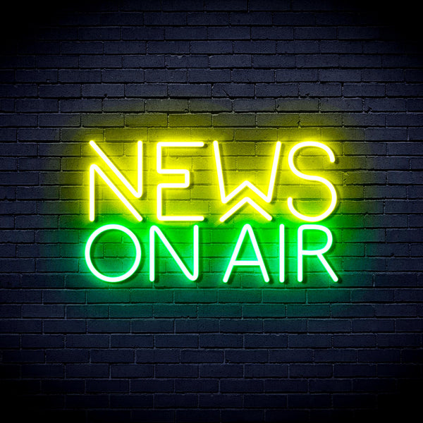 advpro-news-on-air-ultra-bright-led-neon-sign-fnu0385 - Green & Yellow