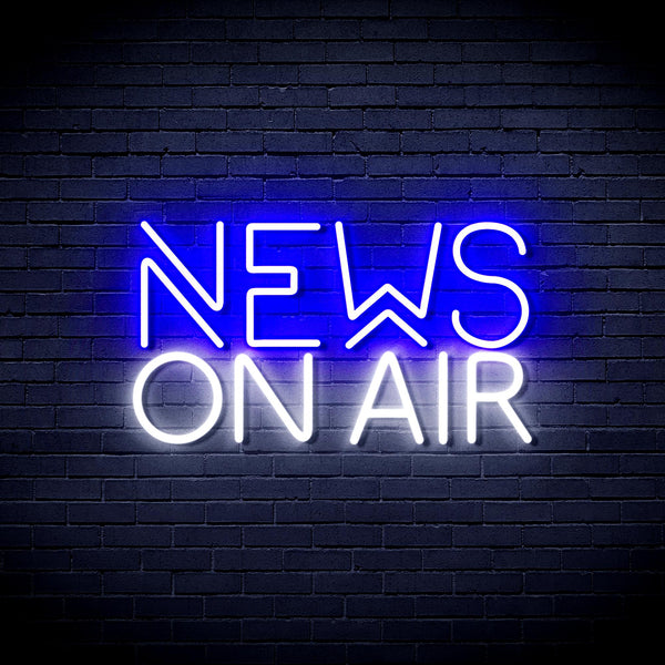 advpro-news-on-air-ultra-bright-led-neon-sign-fnu0385 - White & Blue