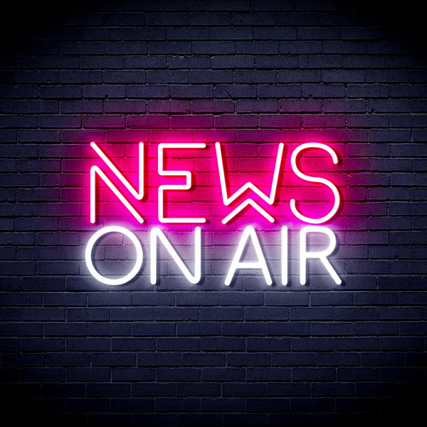 advpro-news-on-air-ultra-bright-led-neon-sign-fnu0385 - White & Pink