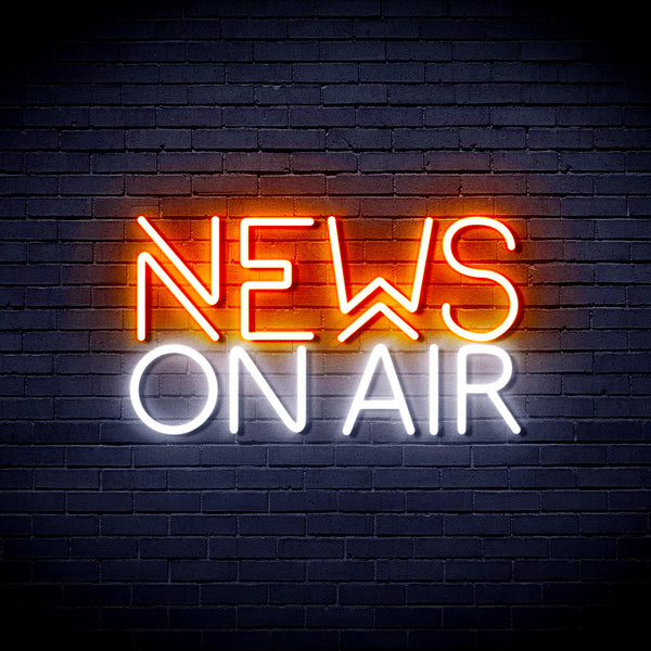 advpro-news-on-air-ultra-bright-led-neon-sign-fnu0385 - White & Orange