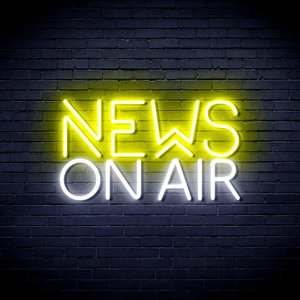 advpro-news-on-air-ultra-bright-led-neon-sign-fnu0385 - White & Yellow
