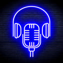 advpro-microphone-with-headphone-ultra-bright-led-neon-sign-fnu0387 - Blue