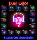 advpro-microphone-with-headphone-ultra-bright-led-neon-sign-fnu0387 - Dual-Color