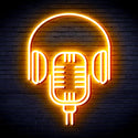 advpro-microphone-with-headphone-ultra-bright-led-neon-sign-fnu0387 - Golden Yellow