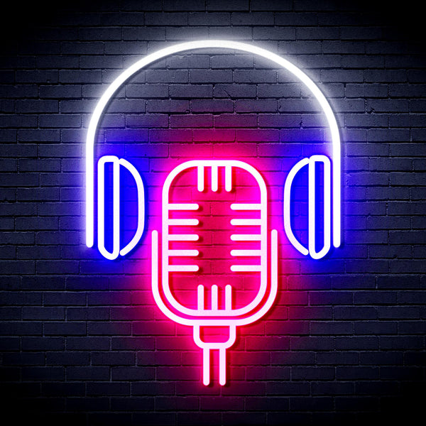 advpro-microphone-with-headphone-ultra-bright-led-neon-sign-fnu0387 - Multi-Color 1