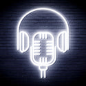 advpro-microphone-with-headphone-ultra-bright-led-neon-sign-fnu0387 - White