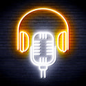 advpro-microphone-with-headphone-ultra-bright-led-neon-sign-fnu0387 - White & Golden Yellow
