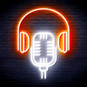 advpro-microphone-with-headphone-ultra-bright-led-neon-sign-fnu0387 - White & Orange