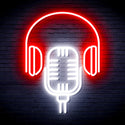 advpro-microphone-with-headphone-ultra-bright-led-neon-sign-fnu0387 - White & Red