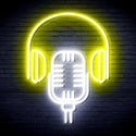 advpro-microphone-with-headphone-ultra-bright-led-neon-sign-fnu0387 - White & Yellow