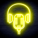 advpro-microphone-with-headphone-ultra-bright-led-neon-sign-fnu0387 - Yellow