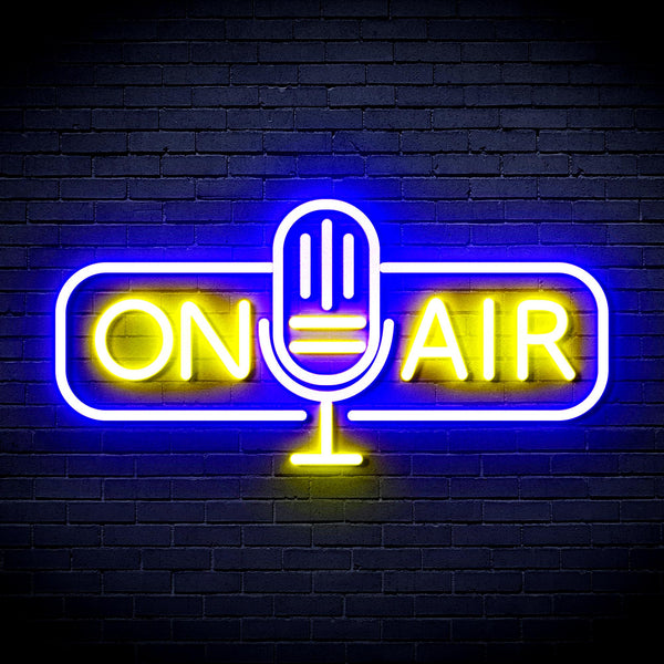 advpro-on-air-microphone-ultra-bright-led-neon-sign-fnu0388 - Blue & Yellow