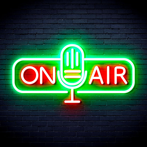 advpro-on-air-microphone-ultra-bright-led-neon-sign-fnu0388 - Green & Red