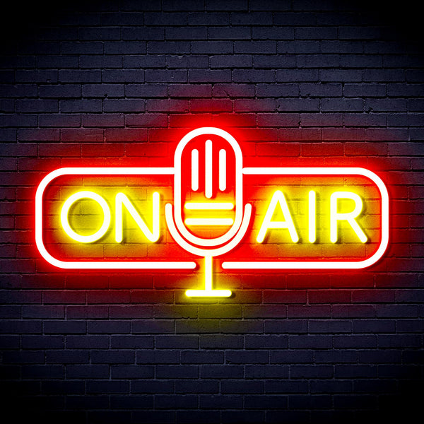 advpro-on-air-microphone-ultra-bright-led-neon-sign-fnu0388 - Red & Yellow