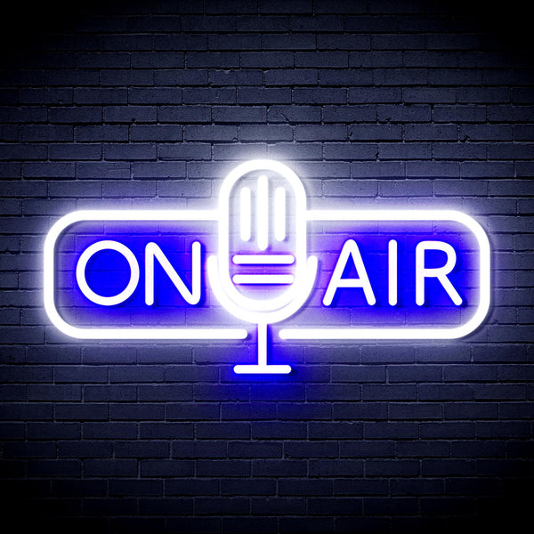advpro-on-air-microphone-ultra-bright-led-neon-sign-fnu0388 - White & Blue