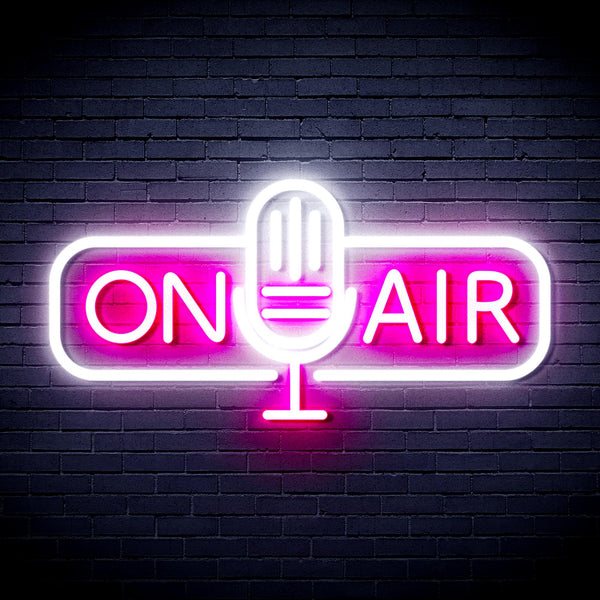 advpro-on-air-microphone-ultra-bright-led-neon-sign-fnu0388 - White & Pink