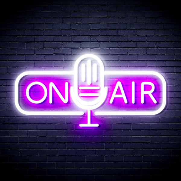 advpro-on-air-microphone-ultra-bright-led-neon-sign-fnu0388 - White & Purple