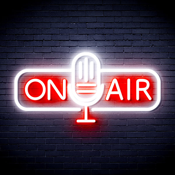 advpro-on-air-microphone-ultra-bright-led-neon-sign-fnu0388 - White & Red
