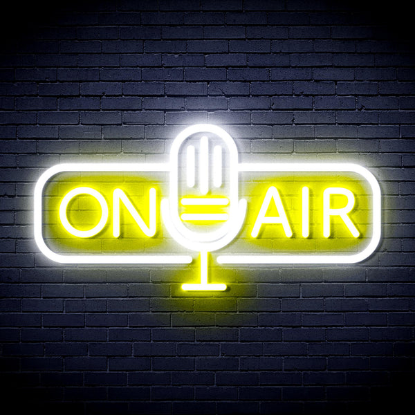 advpro-on-air-microphone-ultra-bright-led-neon-sign-fnu0388 - White & Yellow