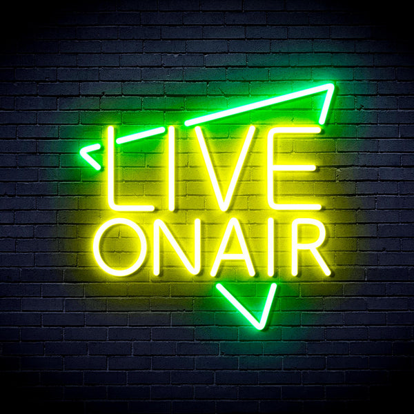 advpro-live-on-air-ultra-bright-led-neon-sign-fnu0390 - Green & Yellow