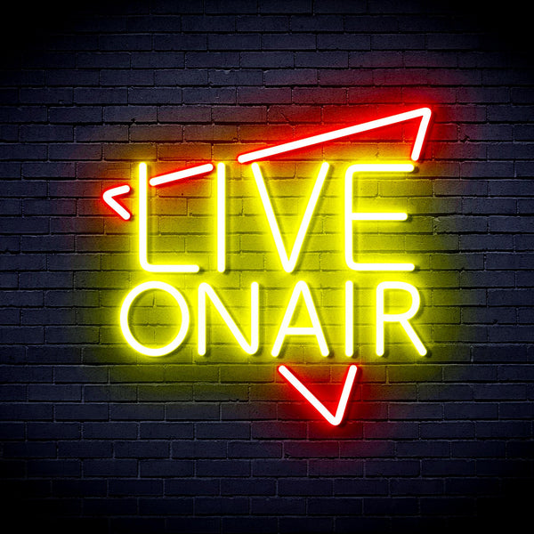 advpro-live-on-air-ultra-bright-led-neon-sign-fnu0390 - Red & Yellow