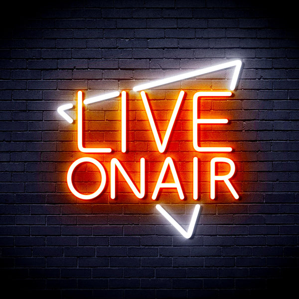 advpro-live-on-air-ultra-bright-led-neon-sign-fnu0390 - White & Orange