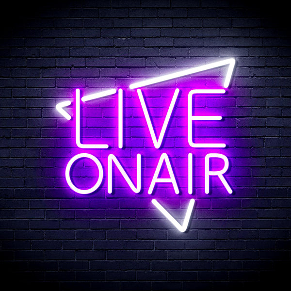 advpro-live-on-air-ultra-bright-led-neon-sign-fnu0390 - White & Purple