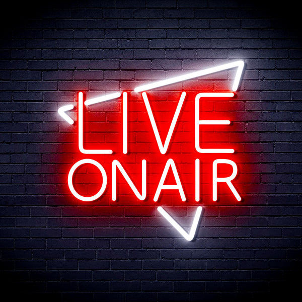 advpro-live-on-air-ultra-bright-led-neon-sign-fnu0390 - White & Red