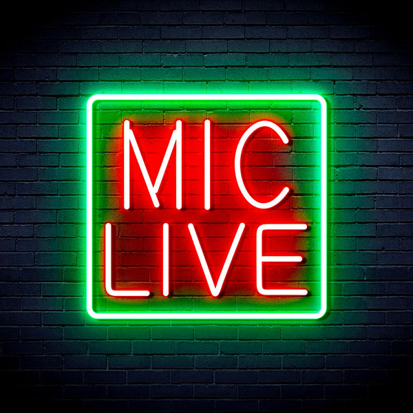 advpro-mic-live-ultra-bright-led-neon-sign-fnu0392 - Green & Red