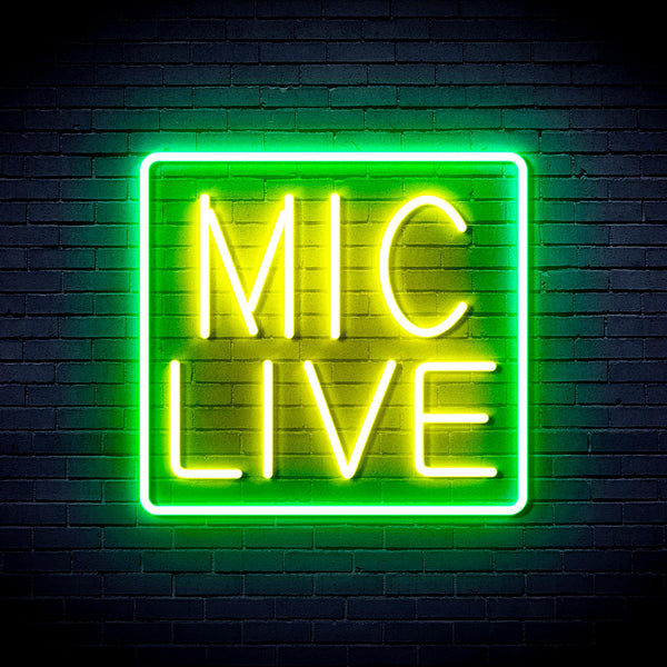 advpro-mic-live-ultra-bright-led-neon-sign-fnu0392 - Green & Yellow
