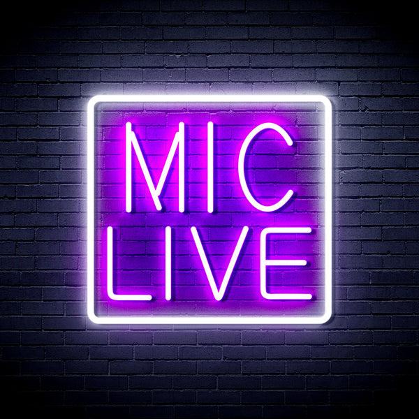 advpro-mic-live-ultra-bright-led-neon-sign-fnu0392 - White & Purple