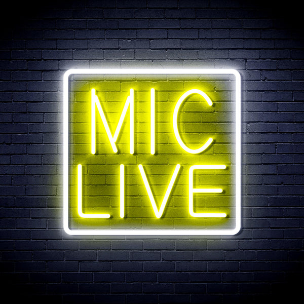advpro-mic-live-ultra-bright-led-neon-sign-fnu0392 - White & Yellow