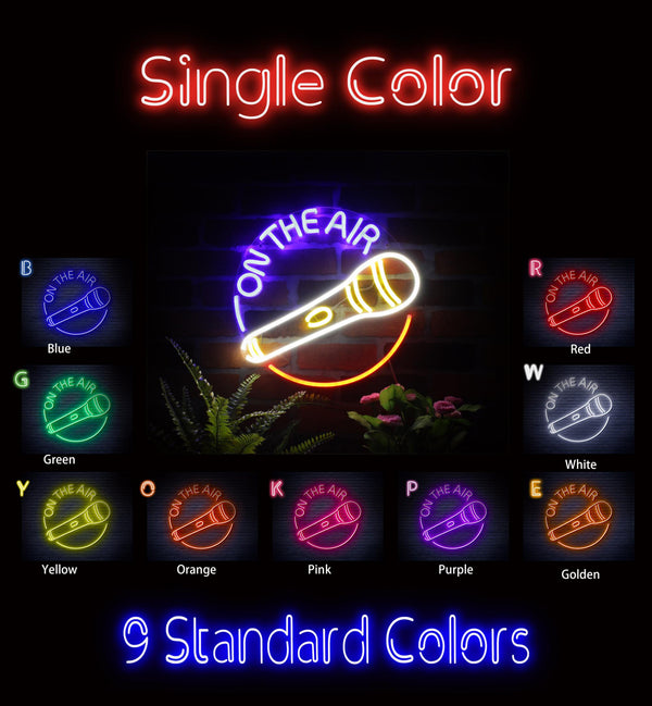 advpro-on-the-air-with-microphone-ultra-bright-led-neon-sign-fnu0393 - Classic