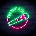 advpro-on-the-air-with-microphone-ultra-bright-led-neon-sign-fnu0393 - Green & Pink