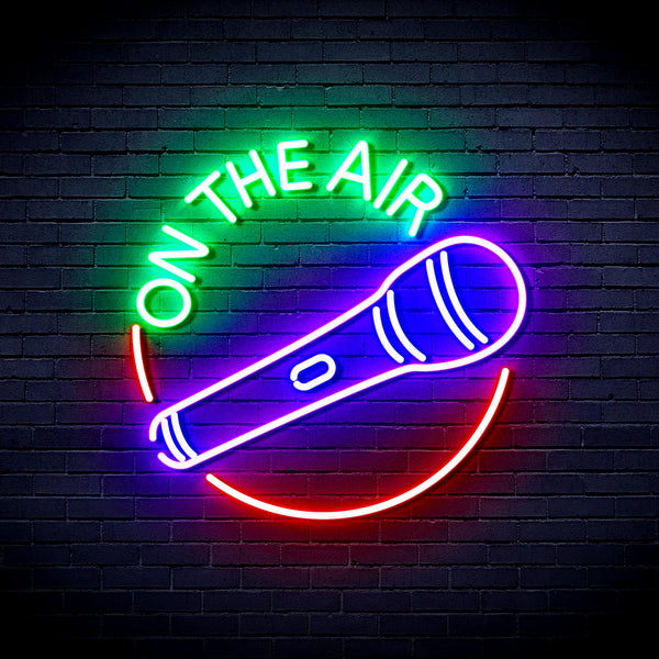 advpro-on-the-air-with-microphone-ultra-bright-led-neon-sign-fnu0393 - Multi-Color 2