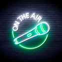 advpro-on-the-air-with-microphone-ultra-bright-led-neon-sign-fnu0393 - White & Green