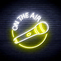 advpro-on-the-air-with-microphone-ultra-bright-led-neon-sign-fnu0393 - White & Yellow