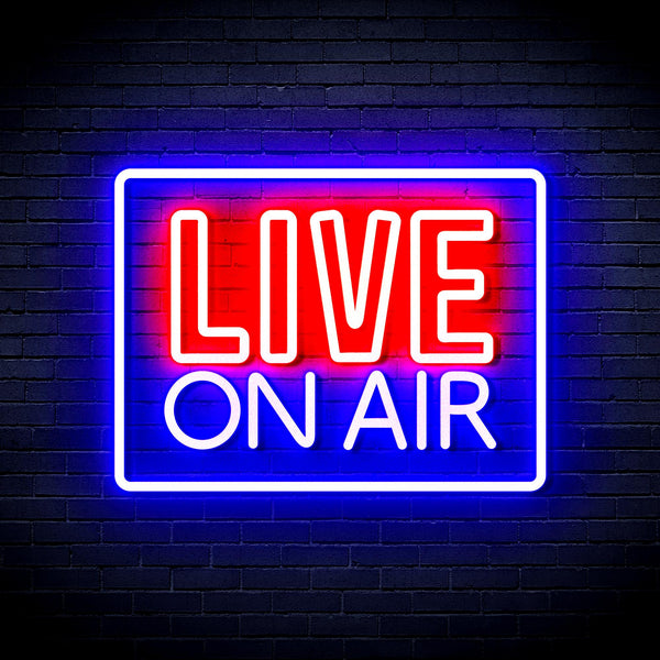 advpro-live-on-air-ultra-bright-led-neon-sign-fnu0394 - Blue & Red
