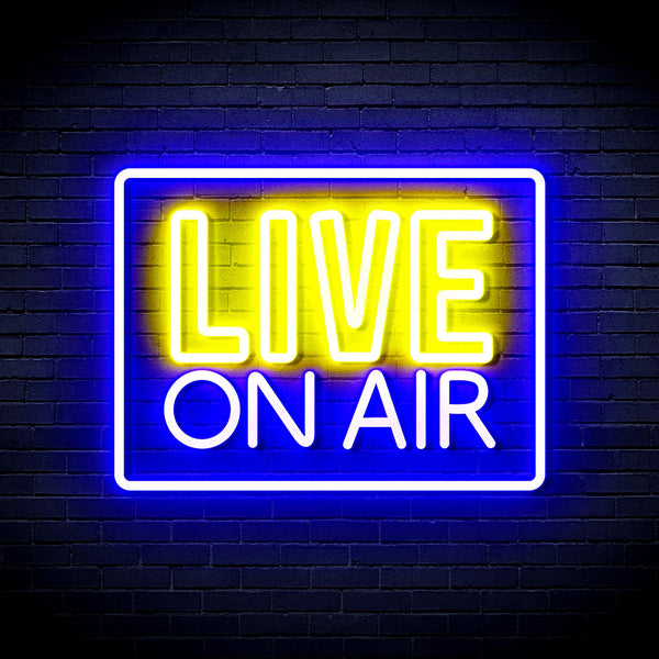 advpro-live-on-air-ultra-bright-led-neon-sign-fnu0394 - Blue & Yellow