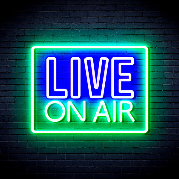 advpro-live-on-air-ultra-bright-led-neon-sign-fnu0394 - Green & Blue