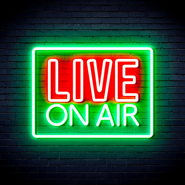 advpro-live-on-air-ultra-bright-led-neon-sign-fnu0394 - Green & Red