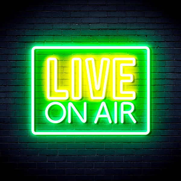advpro-live-on-air-ultra-bright-led-neon-sign-fnu0394 - Green & Yellow