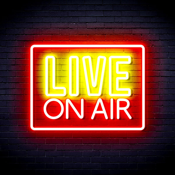 advpro-live-on-air-ultra-bright-led-neon-sign-fnu0394 - Red & Yellow