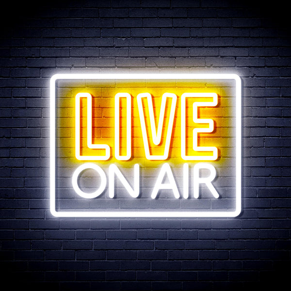 advpro-live-on-air-ultra-bright-led-neon-sign-fnu0394 - White & Golden Yellow