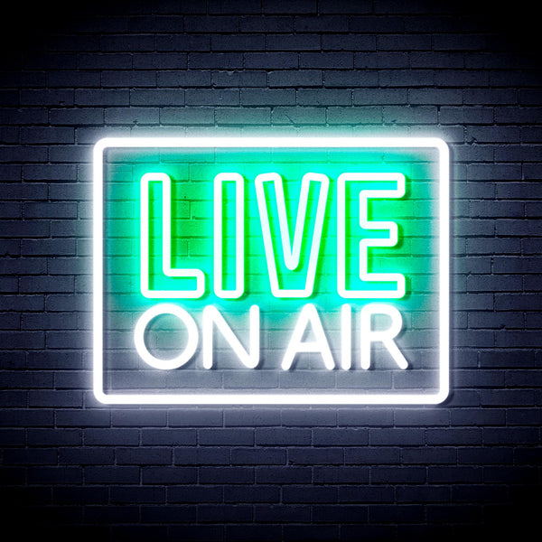 advpro-live-on-air-ultra-bright-led-neon-sign-fnu0394 - White & Green