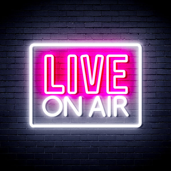 advpro-live-on-air-ultra-bright-led-neon-sign-fnu0394 - White & Pink