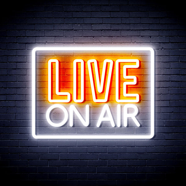 advpro-live-on-air-ultra-bright-led-neon-sign-fnu0394 - White & Orange