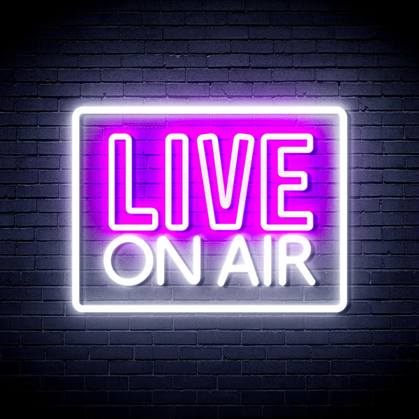 advpro-live-on-air-ultra-bright-led-neon-sign-fnu0394 - White & Purple