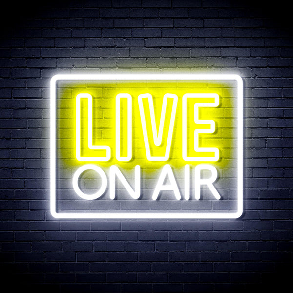 advpro-live-on-air-ultra-bright-led-neon-sign-fnu0394 - White & Yellow