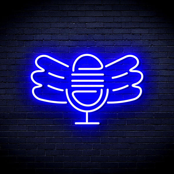 advpro-microphone-with-wings-ultra-bright-led-neon-sign-fnu0395 - Blue